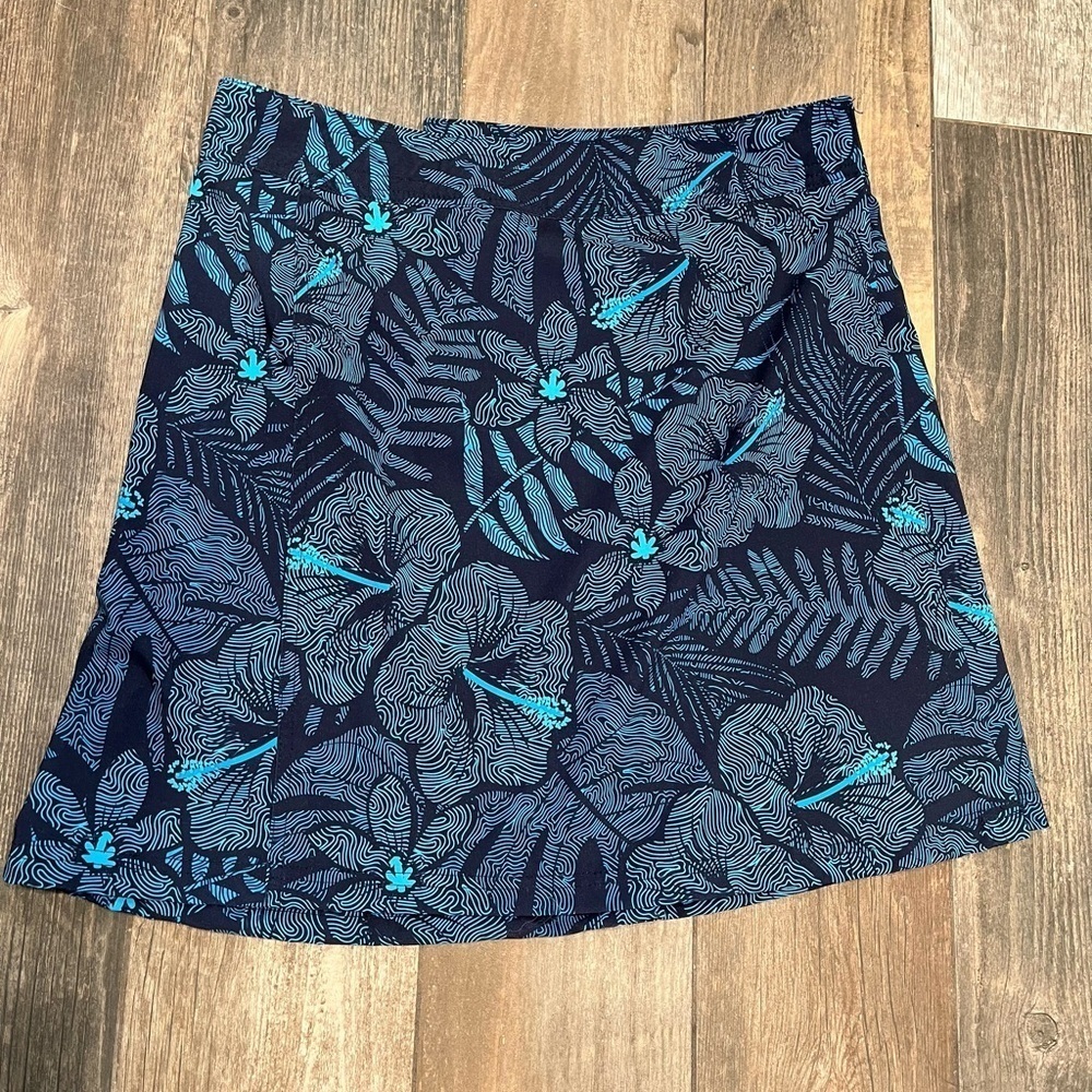 Ripskirt Hawaii Navy Blue and Teal Floral Mini Skirt